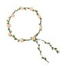 Assorted Colored Rose Flower Crown for Women Floral Bohemian Headpiece Fairy Wreath Headband with Green Leaves for Wedding Party