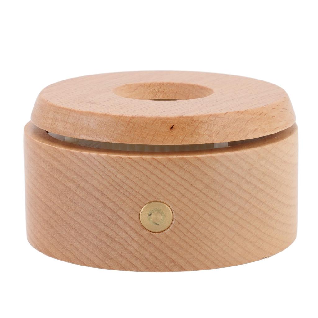 Wooden LED Display Base Rotatable Multi Mode Wood Light Display Base Touch Dimming Crystal 3D Art Display Stand