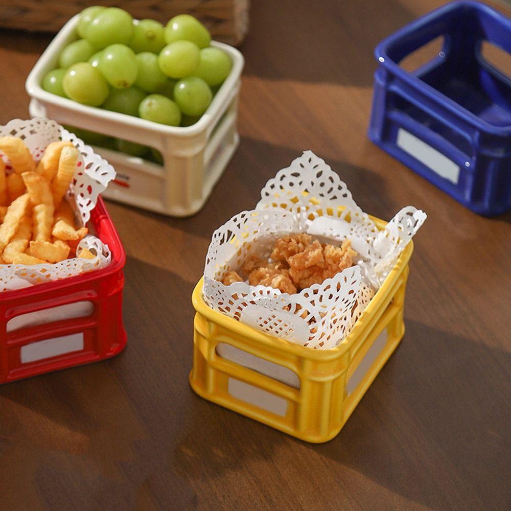 

Reused Cafe Chips Bowl Food Tableware Storage Basket New Ceramic Snack Basket Home жовтий