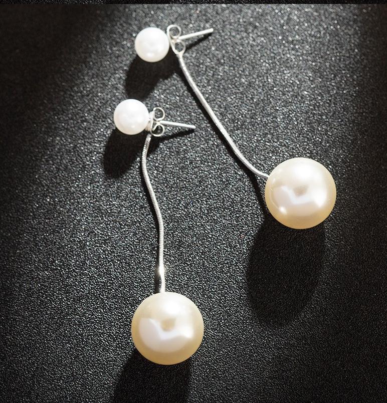 Cross Imitation Pearl Female Elegant Earrings Simple Temperament Korean Fashion Sweet Delicate Earrings Bride Wedding Jewelry