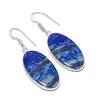 Natural Lapis Lazuli Gemstone 925 Sterling Silver Jewelry Earring 1.85" AEE-11172