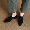 Krazing Pot Sheep Suede Autumn Winter Shoes low Heels slip on Size 43 Size 42 Pointed Toe Deep Mouth Pumps