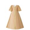 Abaya Arabic Robe Girls Dress Golden Lace Simple Fashion Children's Dress
