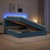 LED Storage Bed with Mattress Dark Blue 160 X 200 Cm Velvet