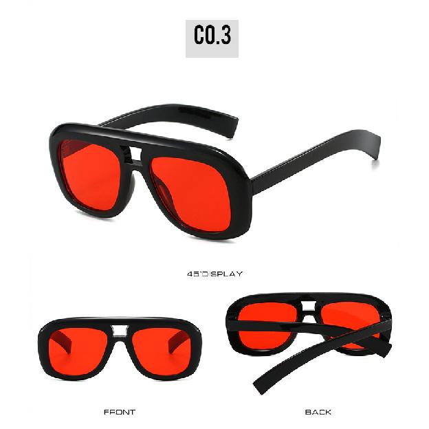 Large-frame, double-bridge, minimalist sunglasses for outdoor use and sun protection during vacations