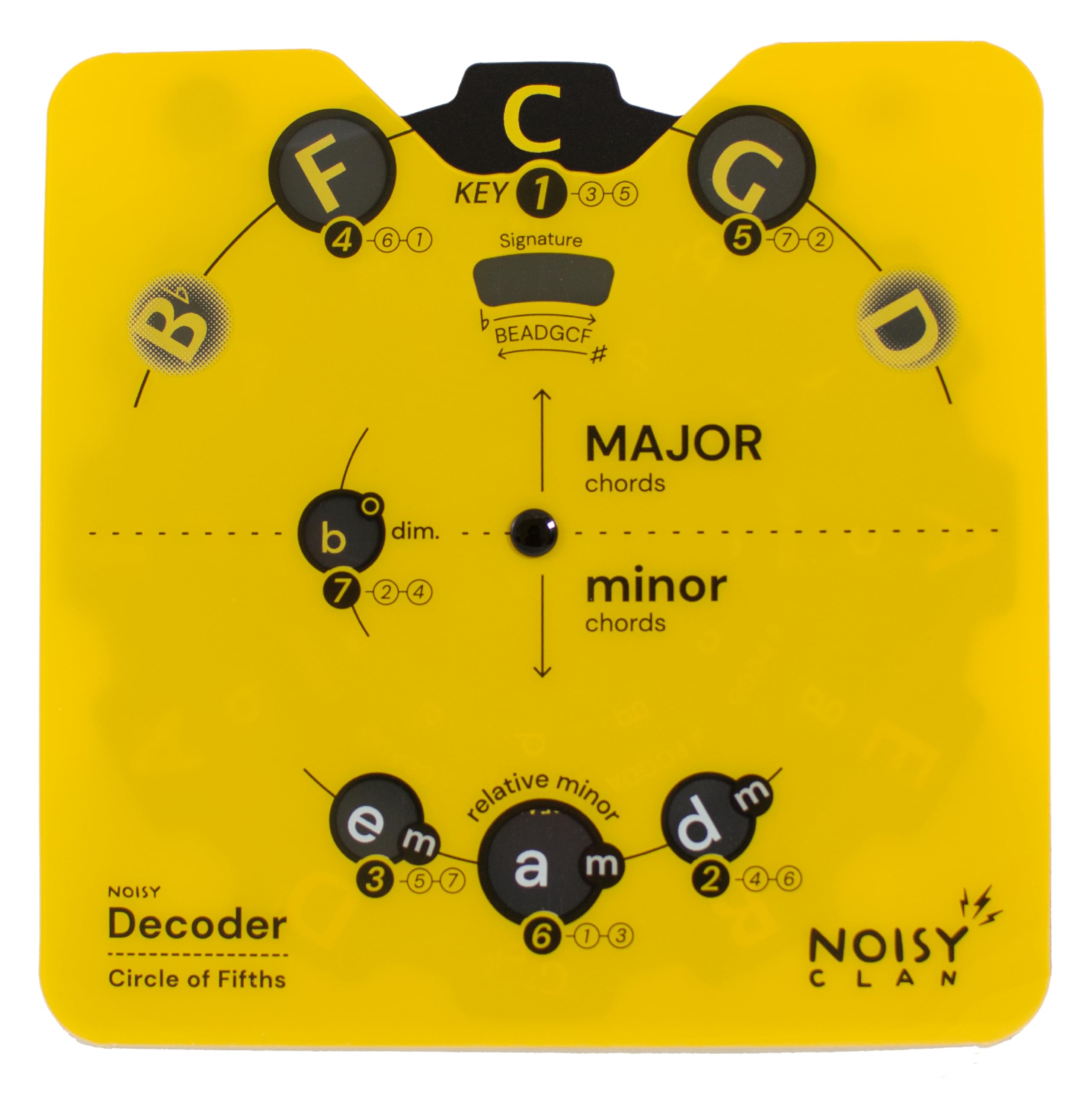 

Круг пятых долей Инструмент со встроенной подставкой - Декодер аккордов и тональностей музыкальной теории для всех инструментов - Легко изучайте прогрессии, гаммы и тональности -
