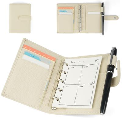 M5 Loose-Leaf Binder, 5-Ring, Pocket-Sized, Mini/Micro 5, Holds 5 Cards, Large Capacity Pockets, Pen Holder, Replaceable Refills, Can Be Used As a Not