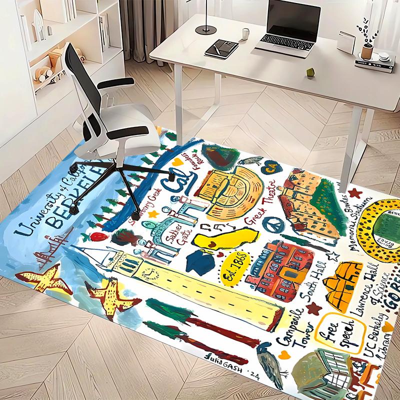UC Berkeley Printed Absorbent Washable Carpet, Non-Slip Bathroom Mats, Kitchen Rugs, Yoga Mat,Living Room Entrance, Camping Picnic Rugs