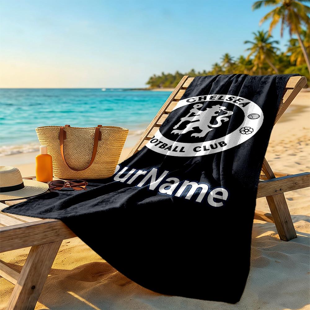 Chelsea Customizable Name Beach Towel Super Soft & Absorbent Perfect for Traveling Yoga Camping and Swimming