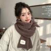 New red knitted scarf men's and women's winter Christmas student couple thickened wool scarf