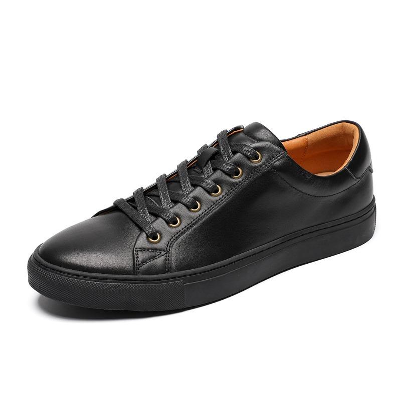 Little White Shoes Men's New Style Leather Breathable Versatile Men's Casual Shoes Sports Board Shoes Men's Shoes