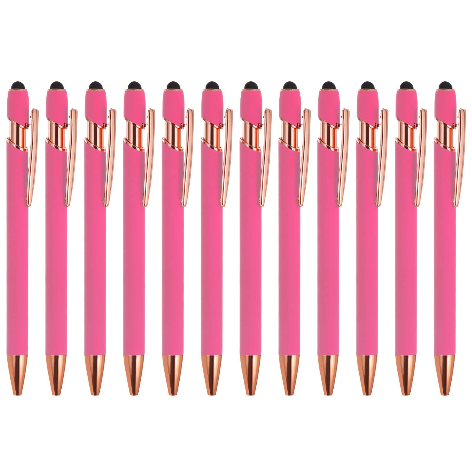 

PATIKIL Ballpoint Stylus Fountain Stylus Black Medium for Style Rose Pack of 12 Pen, Pen, 2-in-1 Tip, Ink, 1.0mm Point, Touchscreens, 2, Red,