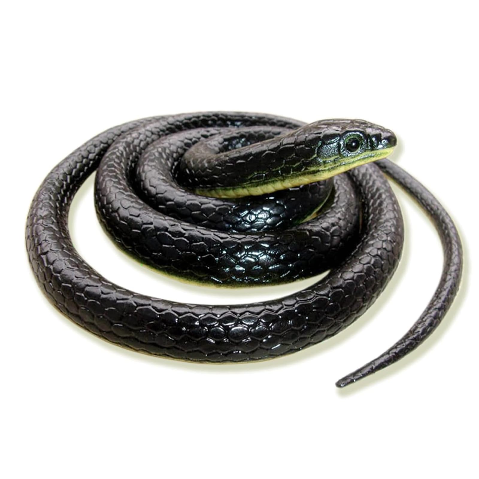 Wowjimi Realistic Snake Toy Large Rubber Serpent Halloween Party Black and Blue Long Snake