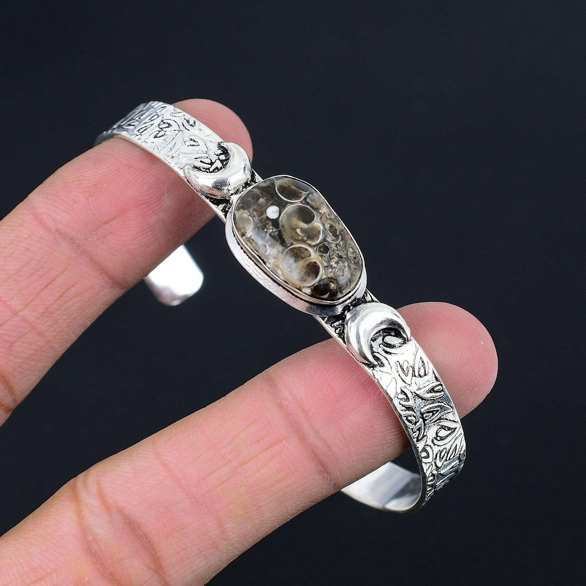 

Хэллоуин Сделка Туррителла Агат Драгоценный камень Полумесяц Браслет Ювелирное изделие 925 Серебро Adjustable