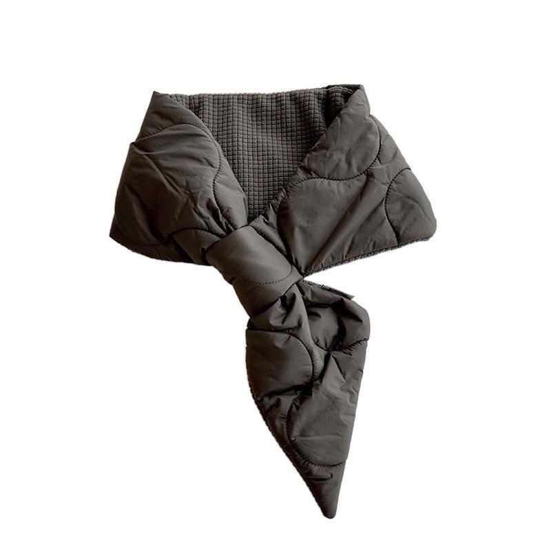 Windproof Down Neck Scarf Keep Warm Thermal Shawl Stylish Cross Feather Scarf Woman