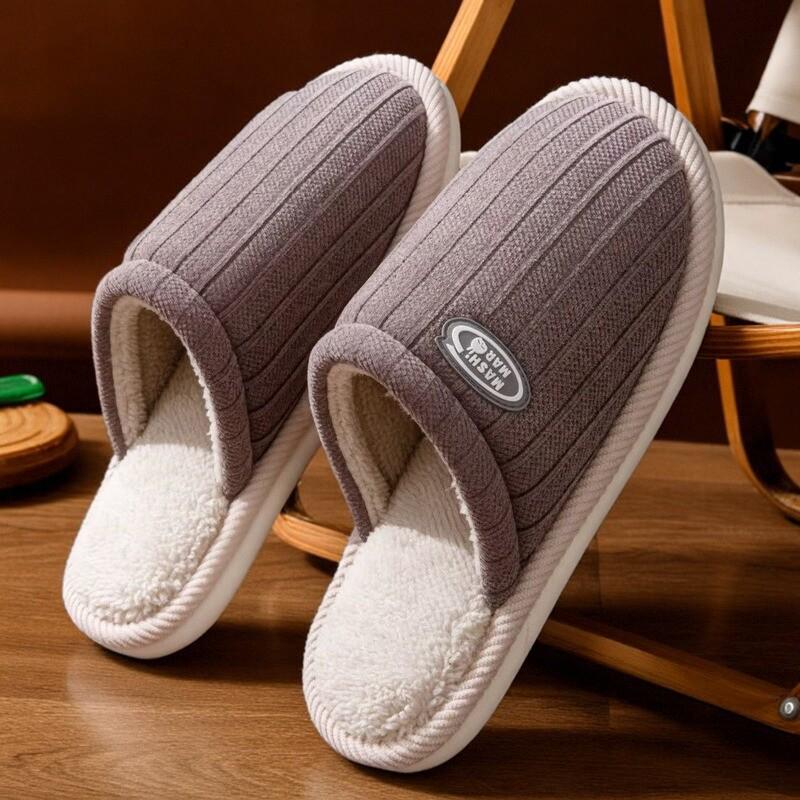 Mugino Rabbit 2025 Cotton Knitted Non-slip Plush Slippers for Men & Women - Warm Indoor Thick Sole