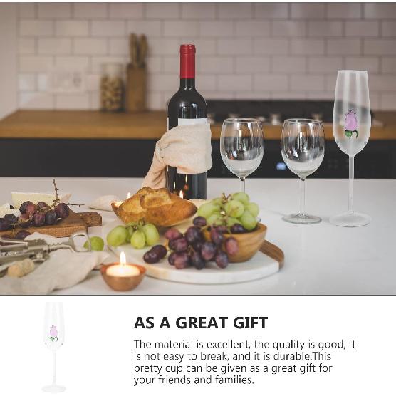STOBAZA Rose Wine Glass with Rose Inside Wine Goblet Cocktail Glasses Crystal Flutes Red Wine Glass for Wedding Birthday Christmas Gift-1pc