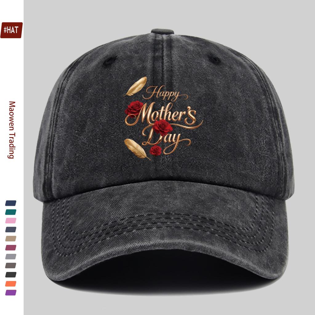 pc pcs Rose Golden Foil Print Trucker Hat Adjustable Snapback Cap Suitable for Women Men Lightweight Vintage Baseball Cap