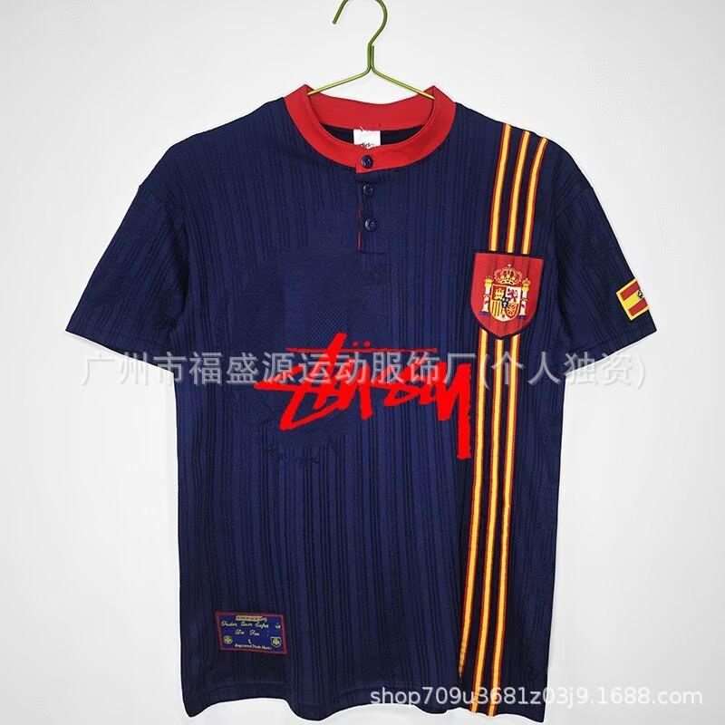 

Retro Jersey Brazil Argentina Germany England Portugal Spain Signature Short Sleeved Football XL