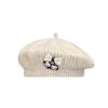 Japanese Cute Cat Knitted Beret Female Artistic Retro All Match Show Face Little Cloud Painter Hat Octagonal Hat