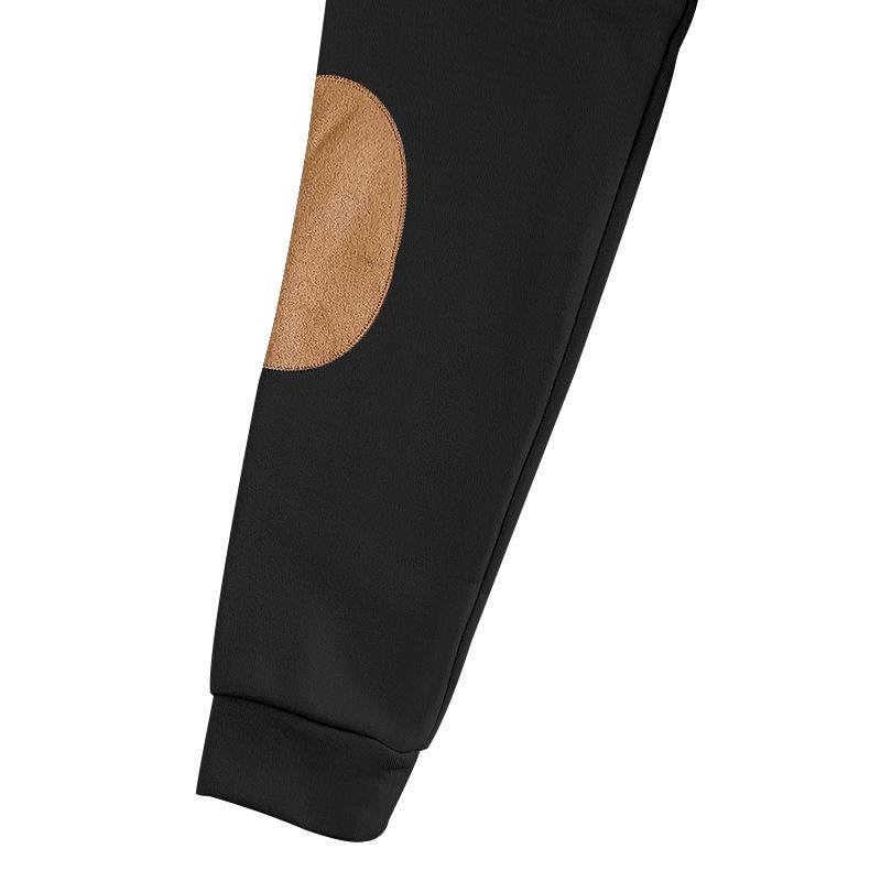 Men's Fleece-Lined Zip-Up Stand Collar Patchwork Contrast Colour Henley Long-Sleeved Casual Sweatshirt for Autumn/Winter