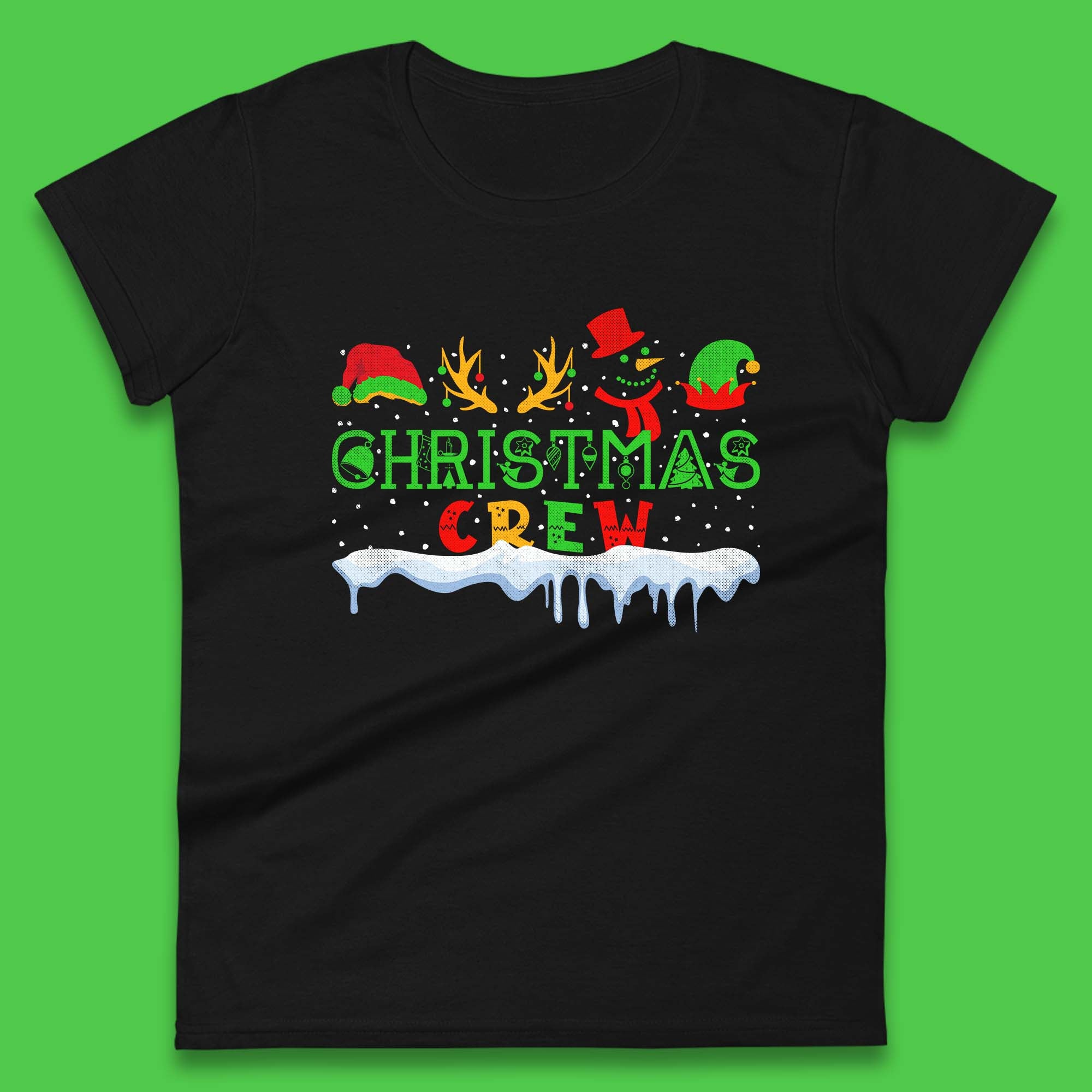 Christmas Crew Santa Claus And Friends Womens T Shirt Mens Tops Tees Unisex L