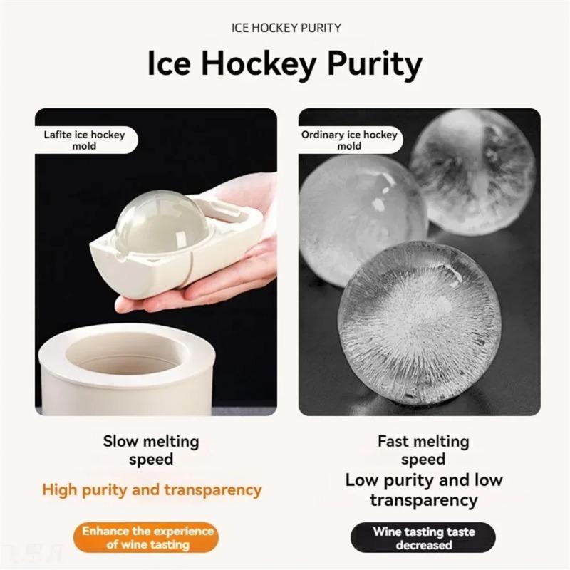 Household Large Round Ball Ice Maker Whiskey Round Large Ice Hockey Mold Refrigerator Ice Cube Box Food Grade Silicone