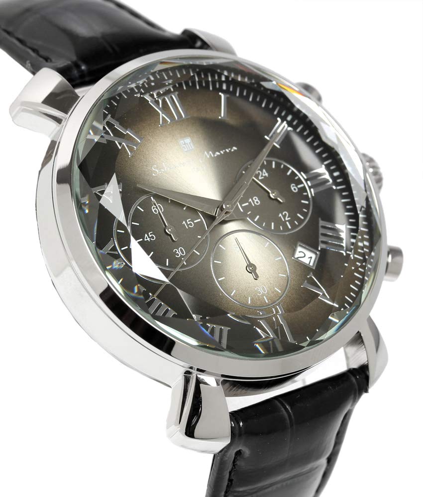 Watch Multifaceted Glass Chronograph Business Formal [Salvatore Mara] Men's SM19104-SSBK