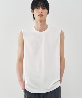 DRAW FIT Cool Mesh Layered Sleeveless [Offwhite]