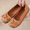 Fashion New Cow Leather Shoes Woman Luxury Bowknot Ballet Flats Women's Shallow Slip On Moccasins Mother Comfortable Autumn Flats Shoes
