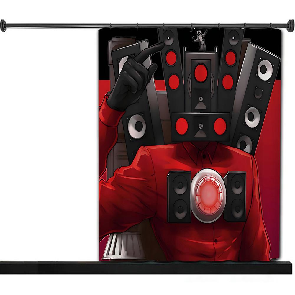 S-Skibidi Toilet Shower Curtain Waterproof Polyester Fabric Paint Colorful Bath Curtains Home Bathroom Decor Curtain With Hook