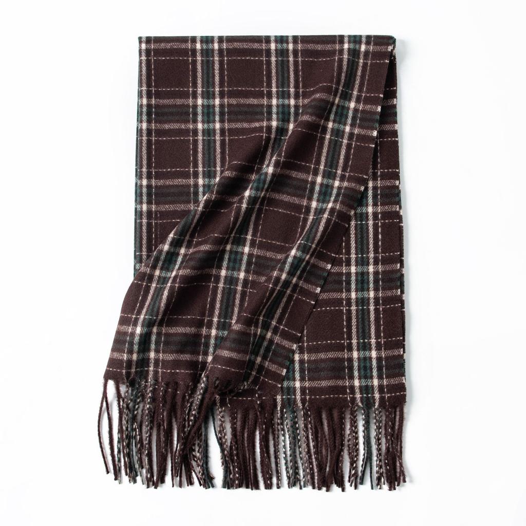 New sweet warm imitation cashmere scarf plaid student couple winter thickened warm scarf