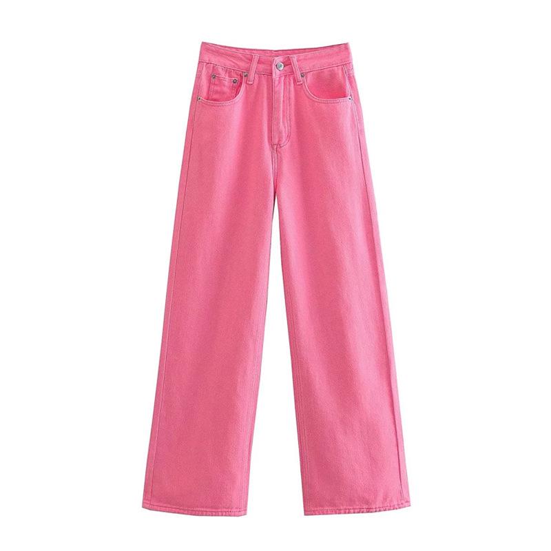 Damen Jeans in Übergröße, Pink, High-Waist, Gerades Bein (Sommer 2026)