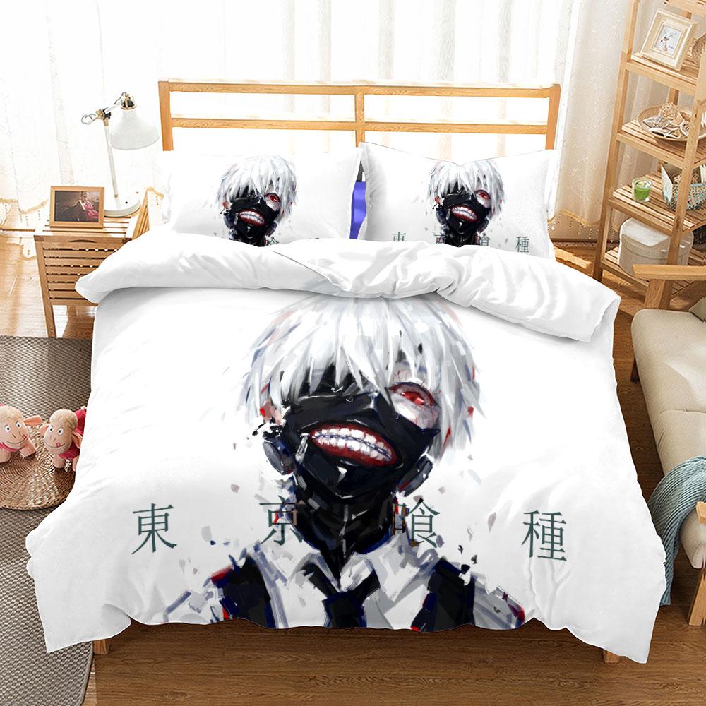 Zestaw poszewek na kołdrę Anime Tokyo Ghoul UK Pojedynczy Podwójny King US Bliźniaczy Pełny Queen Zestaw pościeli