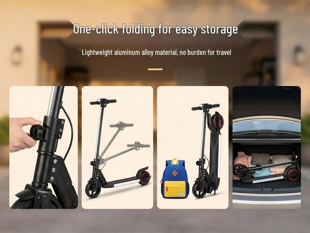 Teen & Child Folding Electric Scooter with Lithium Battery and LED Display