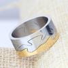 9MM Stainless Steel Personalized Two-color Crack 304 Stainless Steel Ring, a Versatile Band for Trendy Men