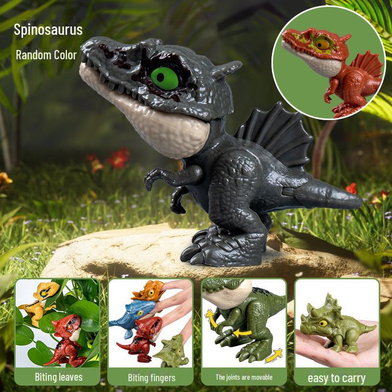 Movable Cartoon Dinosaur: Cute Finger-Biting Toy for Kids' Creative Decoration
