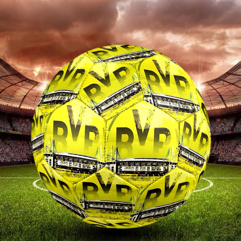 Borussia Dortmund Print Size 5 Soccer Ball, Standard Match Football for Sports Game and Team Practice, Ideal Gift for Soccer Fans