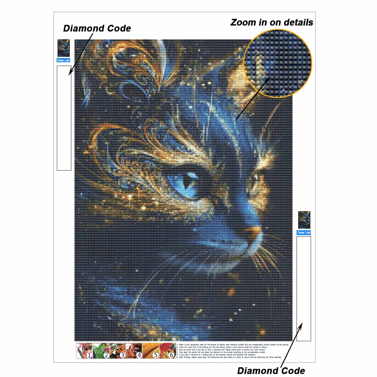 Kreatives Diamantmalerei-Set für Erwachsene DIY Katze Strassstein Bild Leinwand Freizeit Basteln Wandkunst Geschenkherstellung Spaß Set Round 30x40cm