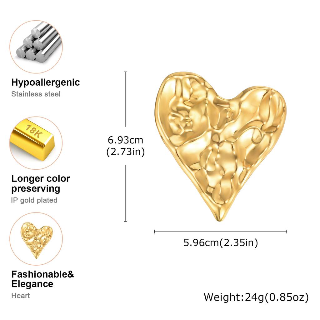 Luxurious Exaggerate Heart Shape Brooch for Women,Vintage Stainless Steel Pins Broochs,Special Jewelry Mother's Day Gift