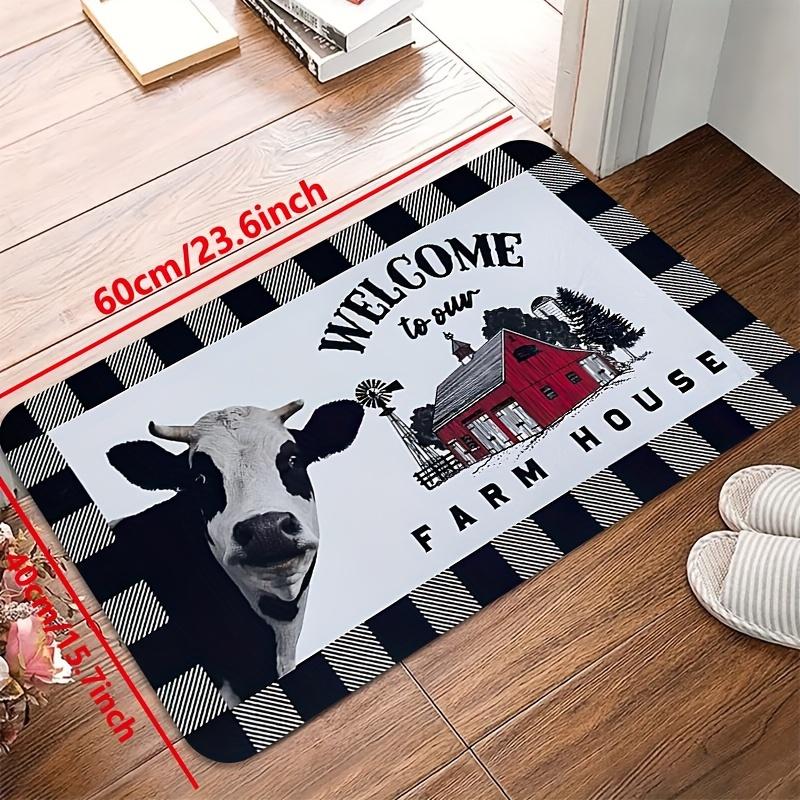 1Pcs Anti Fatigue Kitchen Rugs Cow Print Waterproof Non-Slip Thick Cushioned Kitchen Mat Heavy Duty Comfort Standing Mat for Kitchen