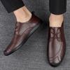 Genuine Leather Business Formal Shoes Luxury Brand Cow Leather Mens Shoes Upscale Men Casual Shoes British Style Leather Shoes