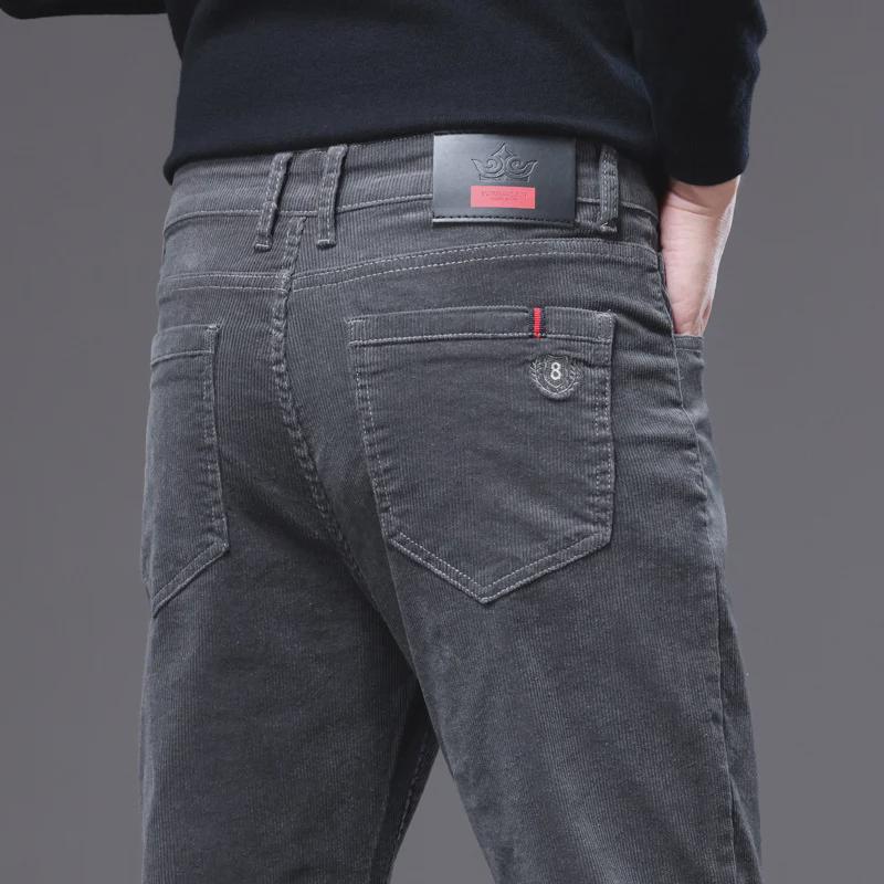 Men's Classic Corduroy Business Casual Stretch Slim Pants - Light Luxury Trousers
