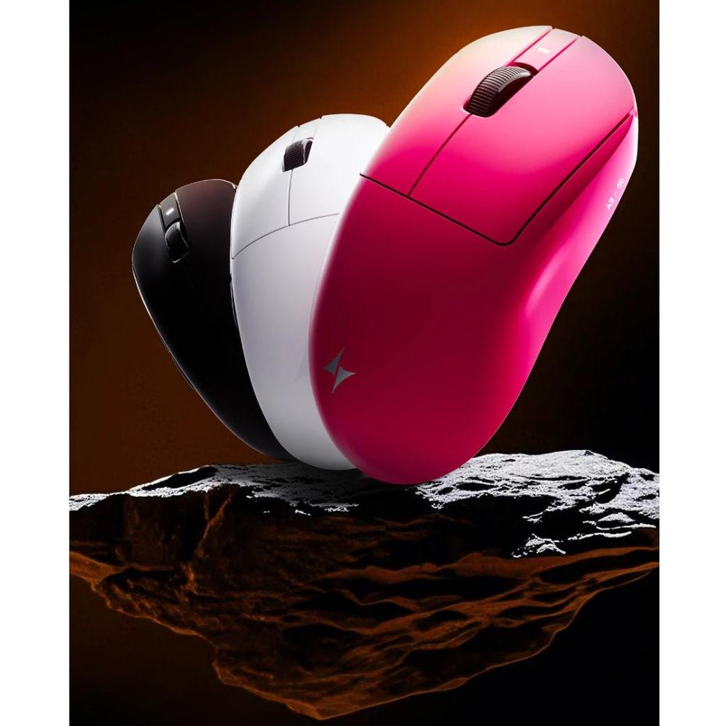 ATK Kabellose Maus, Gaming-/Büromaus, Kabelgebunden/Bluetooth/2,4G Drei-Modus, Leicht, Weiß
