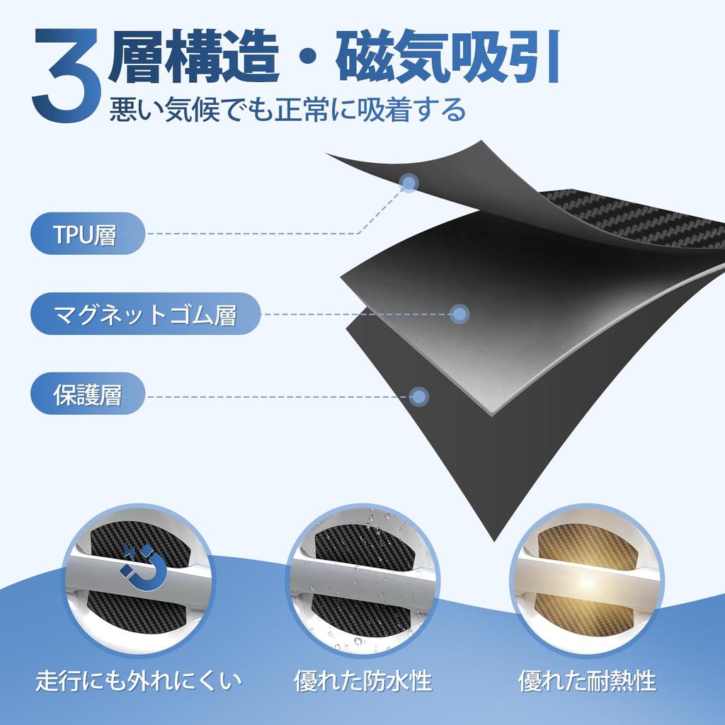 AUTO SPEC Door Handle Protectors with Magnets for Daihatsu Tanto All Series and Tanto Exe Includes instructions for protecting exterior and interior