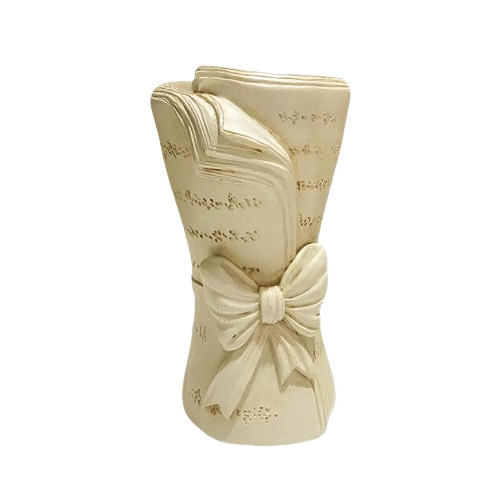 Book Vase Resin Mini Flower Holder Home Decor Modern Vase for Home Living Room Dining Room Bedroom Desk Entrance TV Cabinet