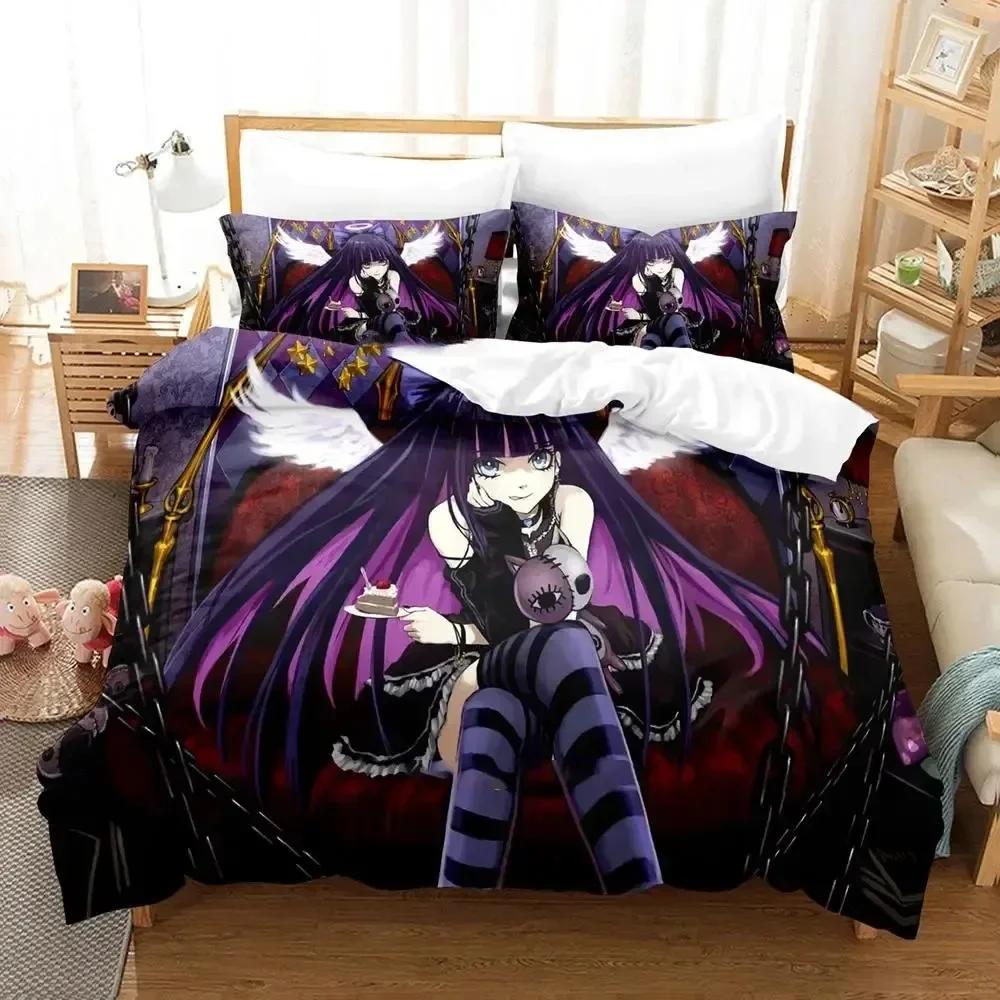 3D Anime Panty Stocking Garterbelt Bedding Set Duvet Cover Bed Set Quilt Cover Pillowcase Comforter King Queen Size Boys Adult