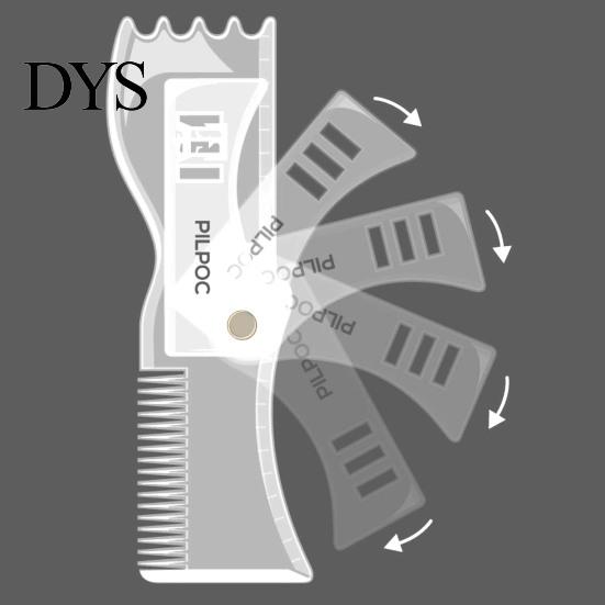 Facial Hair Grooming Tool Beard Styling Comb Portable Line Up Edging Shaping 360-Degree Rotation Perfect Men for All Face Shapes Home School