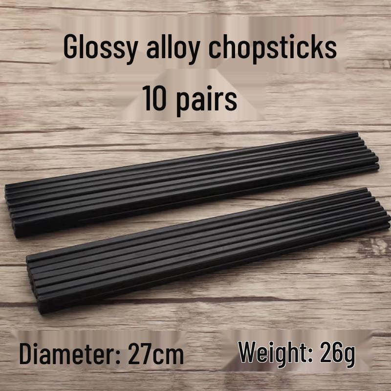 Weisiya Black Glossy Alloy Chopsticks