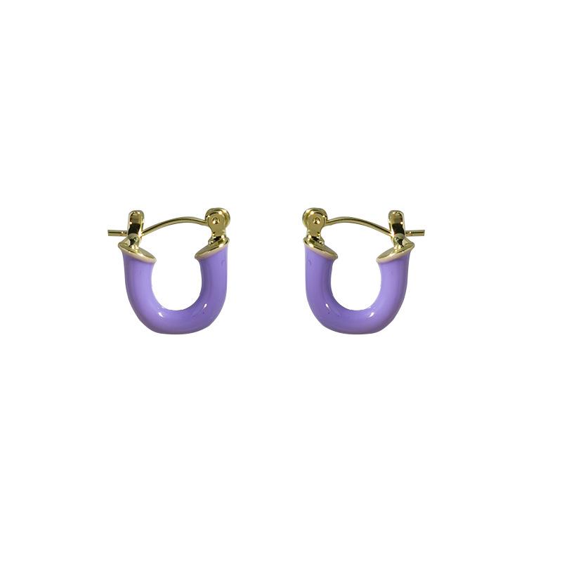 Vintage U-shaped Earrings with French Style and Exquisite Letter Ear Buckles